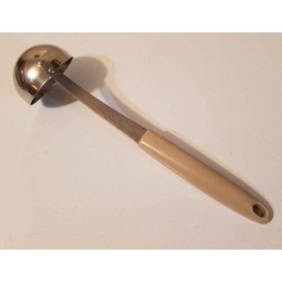 Vintage FLINT Arrowhead Stainless Steel Soup Ladle Spoon 9 1/2" Wheat handle #3 - Picture 4 of 6